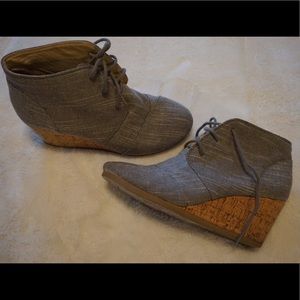 Gray Bootie Wedges